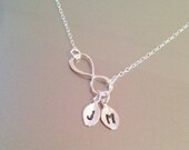 STERLING SILVER infinity necklace,personalized necklace,mom sister gift,infinity charm necklace,silver infinity necklace,initial necklace
