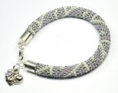 Bead Crochet Bracelet. Gray Bracelet. Beaded Bracelet. Rope Bracelet. Toho Seed Beads Bracelet.