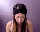 Soft Black Lightweight Sweater Knit Turban Headband