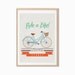 Ride A Blue Bike in Sydney Poster : Modern Bicycle Illustration Retro Art Wall Decor Print A4 11 x 8