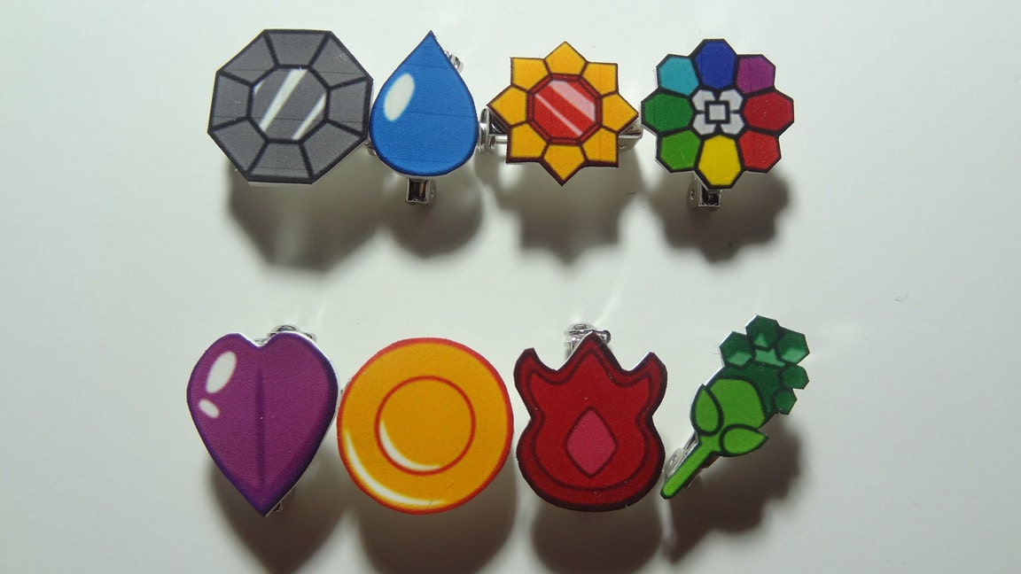 Kanto Region Indigo League Pokemon Badge Set