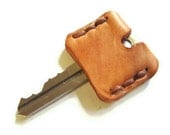 Leather Key Sleeve in Tan - Made in USA
