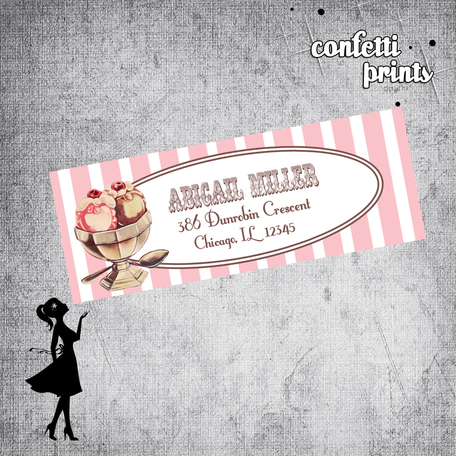 Vintage Birthday Invitation - ICECREAM SOCIAL Printable