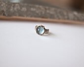 Topaz, gold and silver vintage ring
