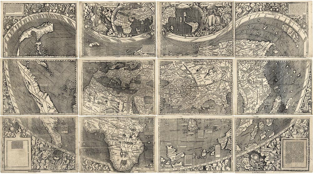 Antique Map of the World (1507) by Martin Waldseemuller - 22"x39.5" - Archival Print