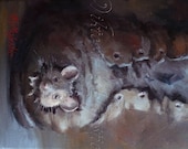 The boots where Little Grey Mouse lives, PRINT enchanted animals, by Viktoria Majestic on Etsy