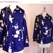 25% OFF 70's Floral Navy Polyester Blouse