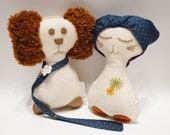 Plush Felt stuffed dog and cat doll Toys Kids toy children soft white animals 20 cm 8" Plush toys