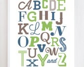 8x10 Boy Alphabet Wall Art Print