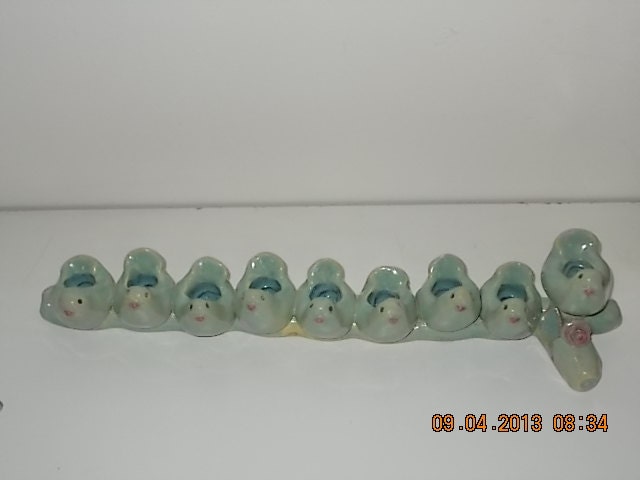 Clay Judaica Pigeons menorah Hanukiah Chanukiah by the artist Erella