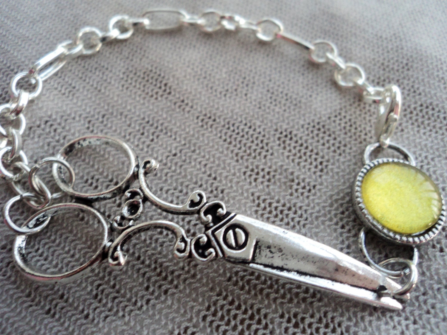 Sunshine Hair Stylist Scissor Charm Bracelet