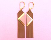 Sinki sleepers caramel, retro style in leather, natural colors, fringes and triangles