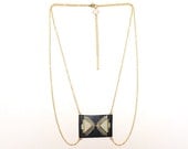 Itza necklace black, graphic jewel, peter pan collar shape