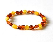 Summer Amber Bracelet Natural Amber Jewelry Cognac Lemon Yellow Sunny Jewelry Unisex