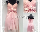 Customized  pink chiffon short prom dress, evening gown , bridesmaid dress ,party dress