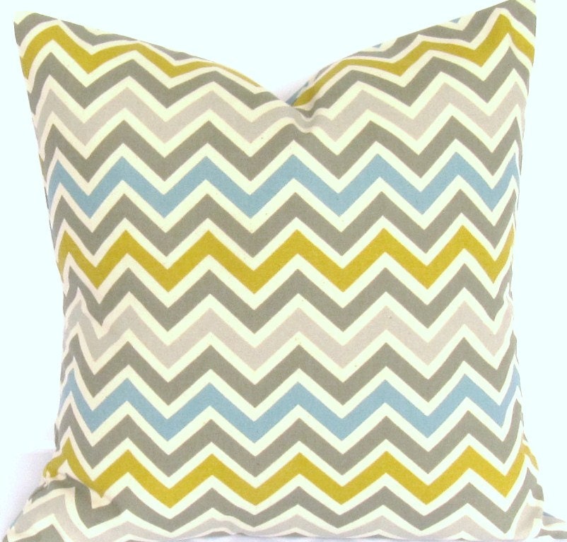Chevron throw pillow cover 18x18 inch zigzag zoom summerland modern geometric same fabric front and back FREE SHIP