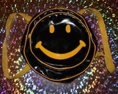 90s black smiley pvc/vinyl backpack