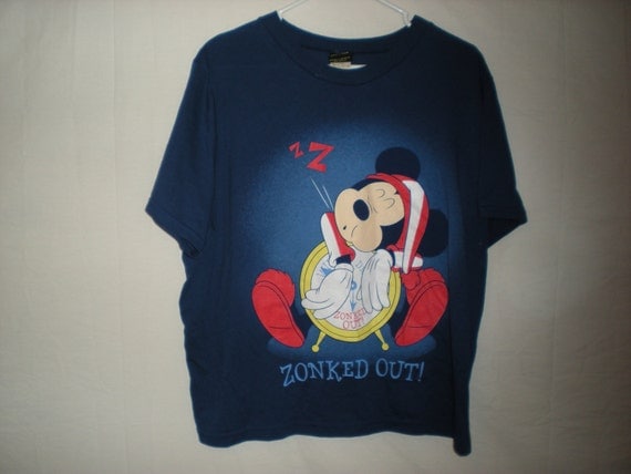 90s sleepy mickey mouse shirt