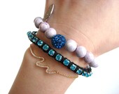 Small Boxchain & Rhinestone friendship bracelet