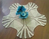 Ecru Crochet Doily, Crochet Lace Doily, Rustic, Table Centerpiece