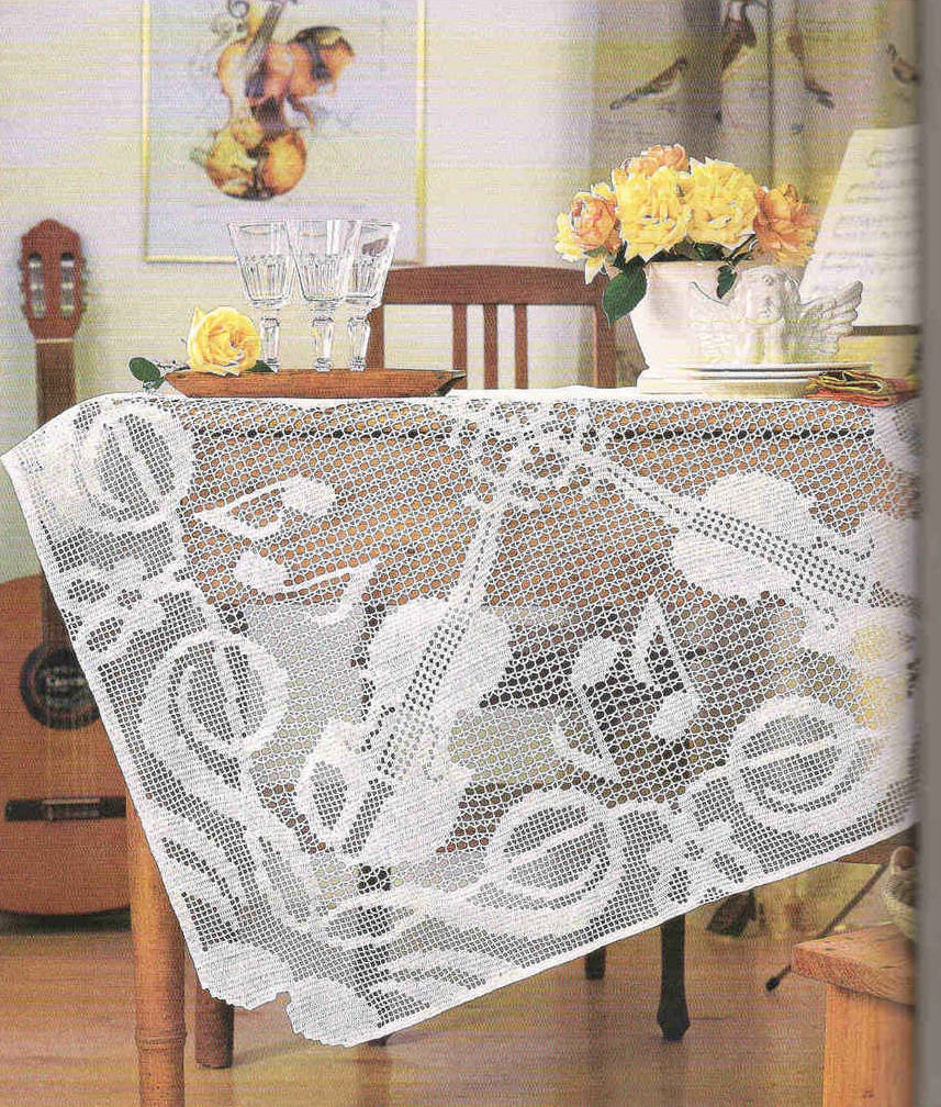 Handmade Filet Crochet Tablecloth, White, Heirloom,  Victorian, Rustic, Wedding Gift