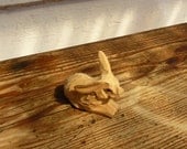 Vintage Hand Carved Wooden Rabbit - Rustic Toy - Rustic Home Decor - Easter Decor