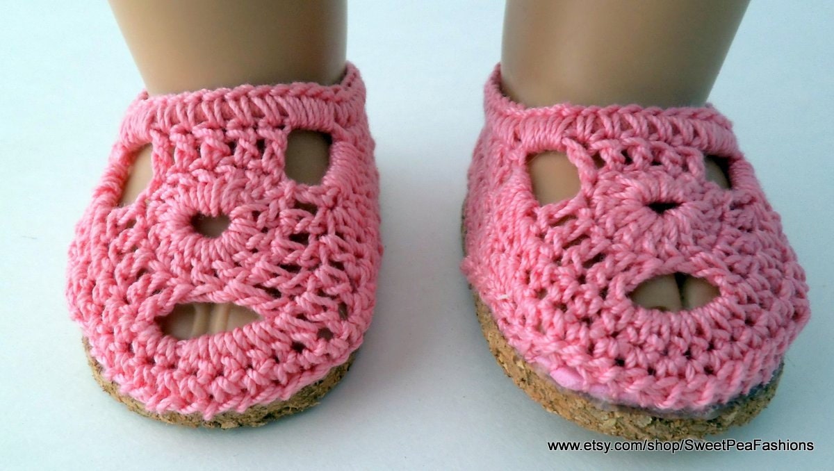 American Girl Pink Crocheted Shoes
