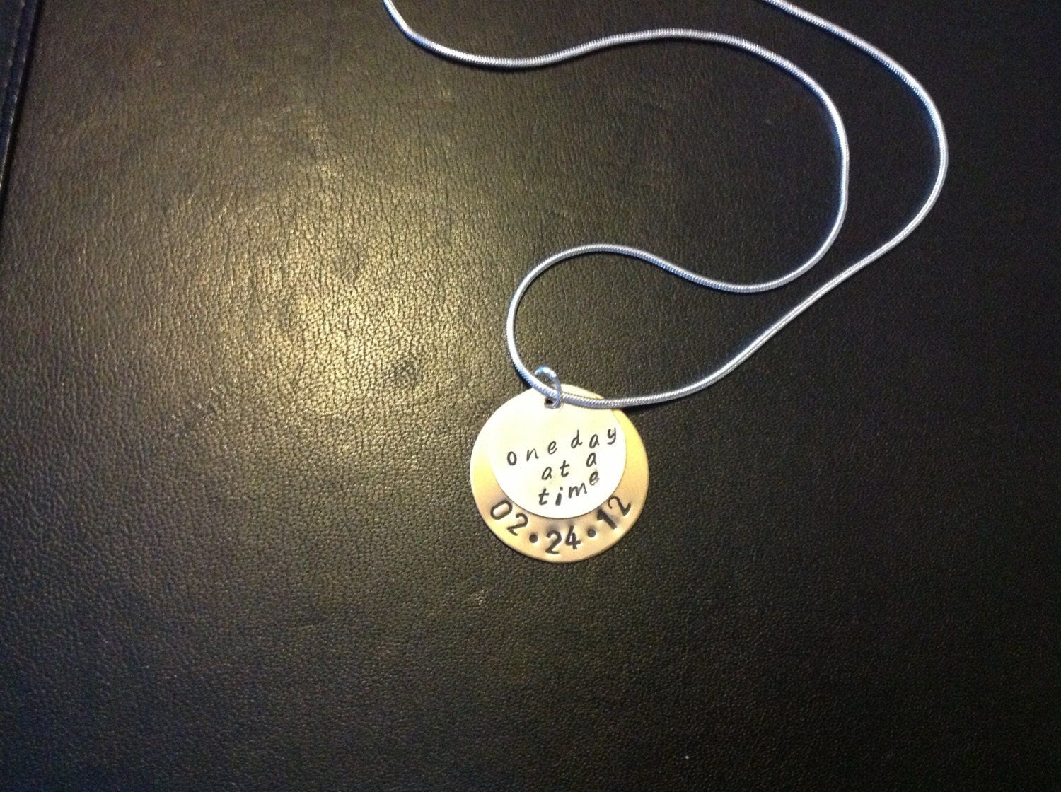 Personalized Sobriety Date Charm Necklace