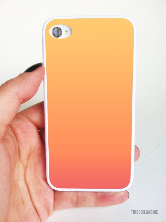Plastic iPhone Case - Peach Ombre - Pink - Gold - Orange - iPhone 4 - iPhone 4S - iPhone 5