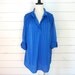 VTG 80s blue shirt tunic dress by Lind Clare - Size M // 8 // 42