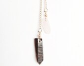 Rose Quartz and Smoky Quartz Crystal You Are Loved Necklace - Reiki Crystal Healing Jewelry - 36" Rose Gold ToneChain