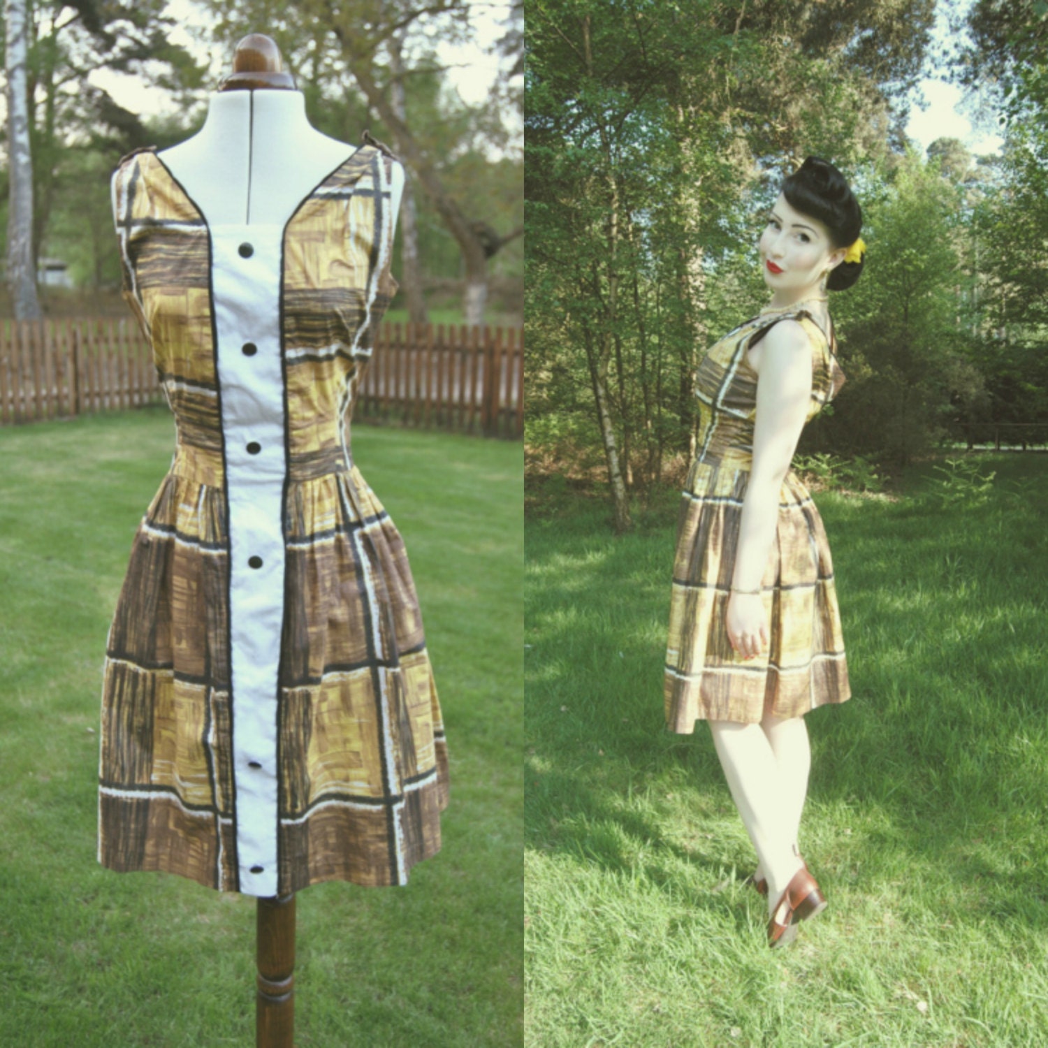 Late 1950s Handmade Vintage Summer Dress