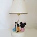 SPRING SALE Vintage Walt Disney Babby Micky and Minnie Mouse Lamp with Night Light   Nursery  Childs Room  by the Dolly Toy Co Ohio USA