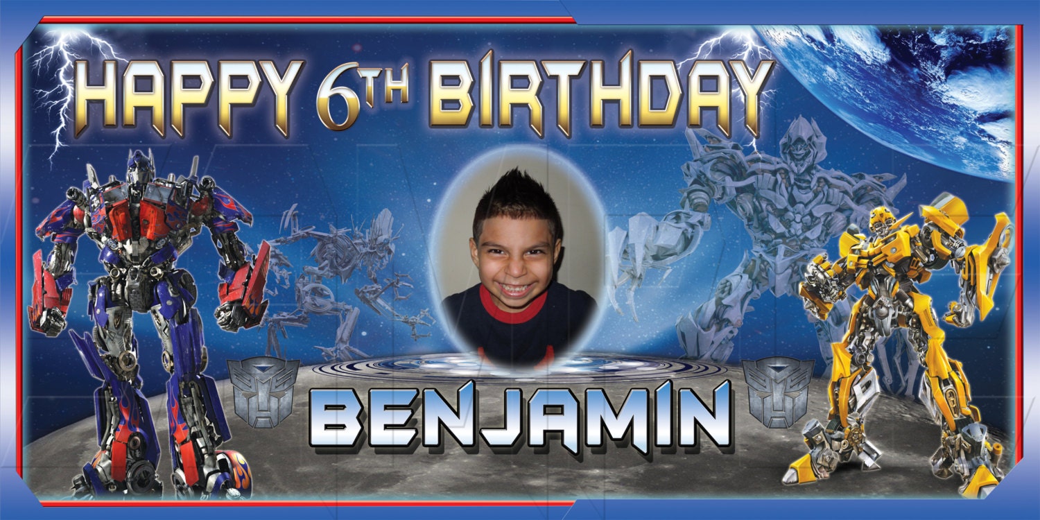 Transformers Personalized Custom Birthday Banner Party Decoration