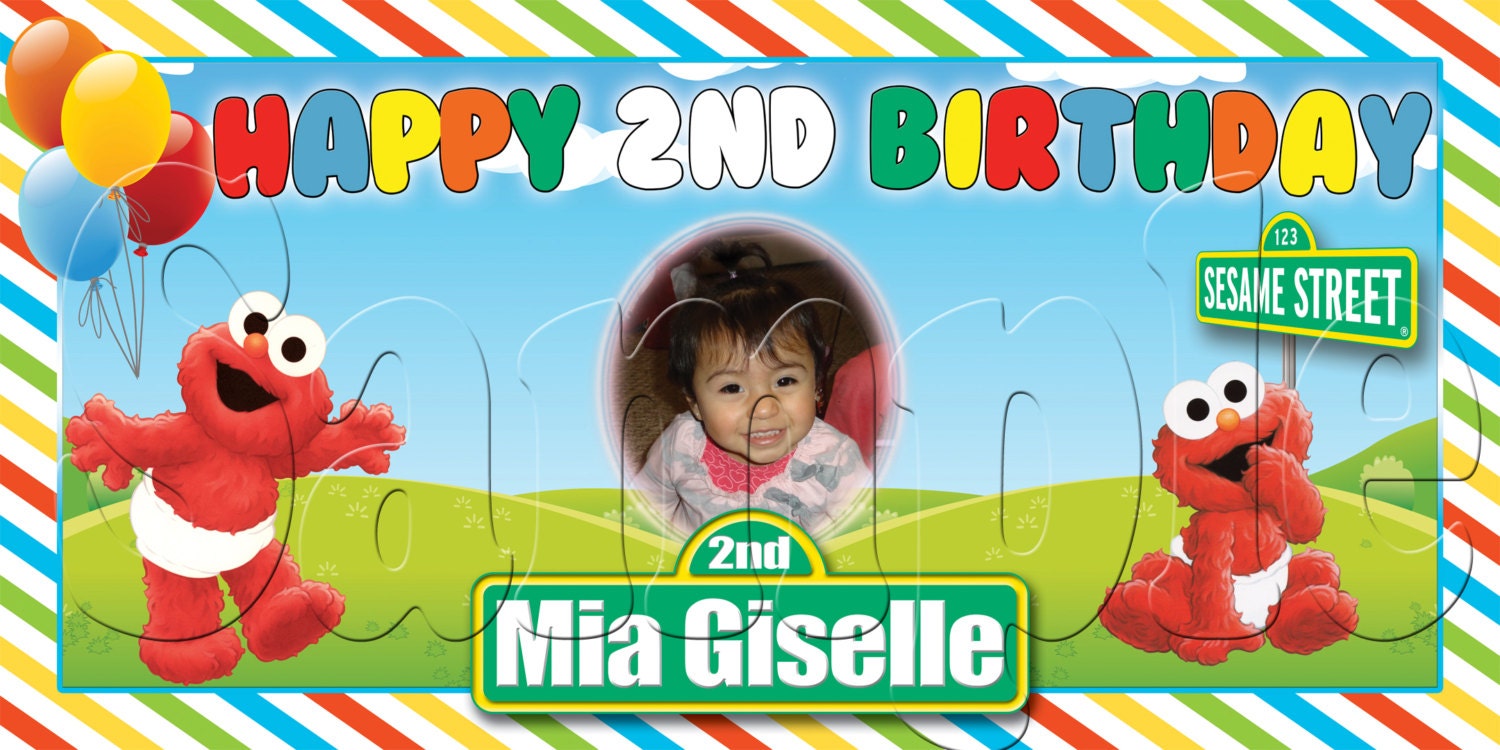 Elmo - Personalized Custom Vinyl Birthday Banner
