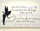 Tinkerbell - Disney World Art - Canvas Painting - Fairies Quote - Peter Pan - Neverland