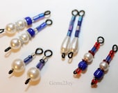 AG Earrings American Girl Doll Faux Pearl Blue Glass Beads Jewelry Set