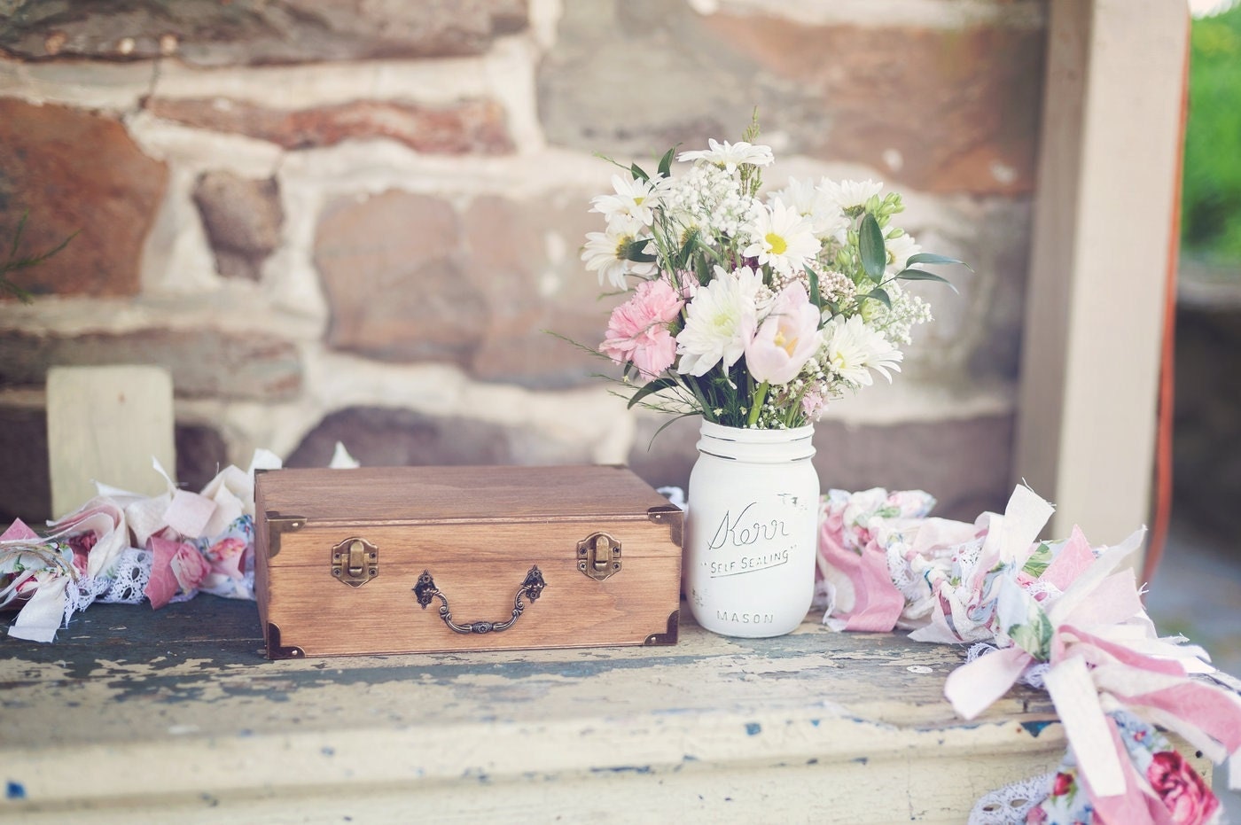 Vintage Style Suitcase Guest Book Alternative 100 Guests