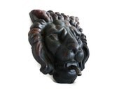 Antique Lion Head FOUNTAIN, heavy cast iron, MAJESTIC garden wall decor, OOAK patio yard water dispenser outdoor lavabo, courtyard landscape