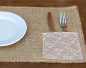 Burlap & Lace Napkin/Silverware Holder Placemats