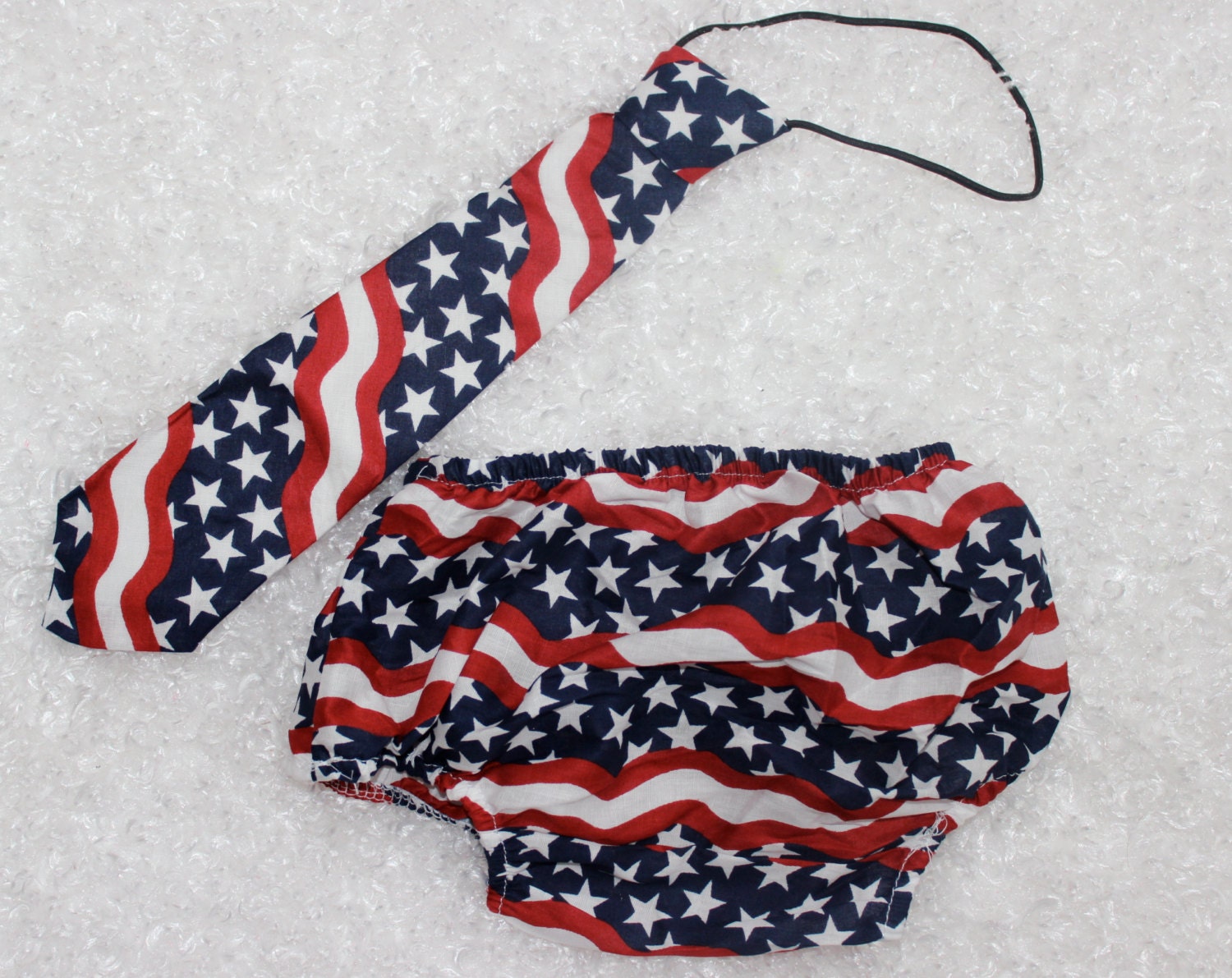 Baby Boy/ Boy/ First 4th of july/ Memorial Day/ Patriotic/ American Flag inspired red white and blue Tie and Diaper Cover set/ Photo prop