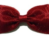 Red Tulle Sparkle Glitter Hair Bow- Headband, Barrette, or alligator clip