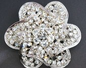 Bridal Sparkling Crystal Flower Brooch Pin Rhinestones Silver plated Embellishment  Broach DIY Wedding Bridal Bouquet Sash