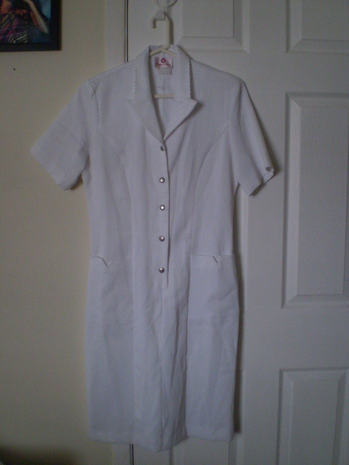 NURSE BETTY Vintage White Cross Nurse Dress Uniform Size 8
