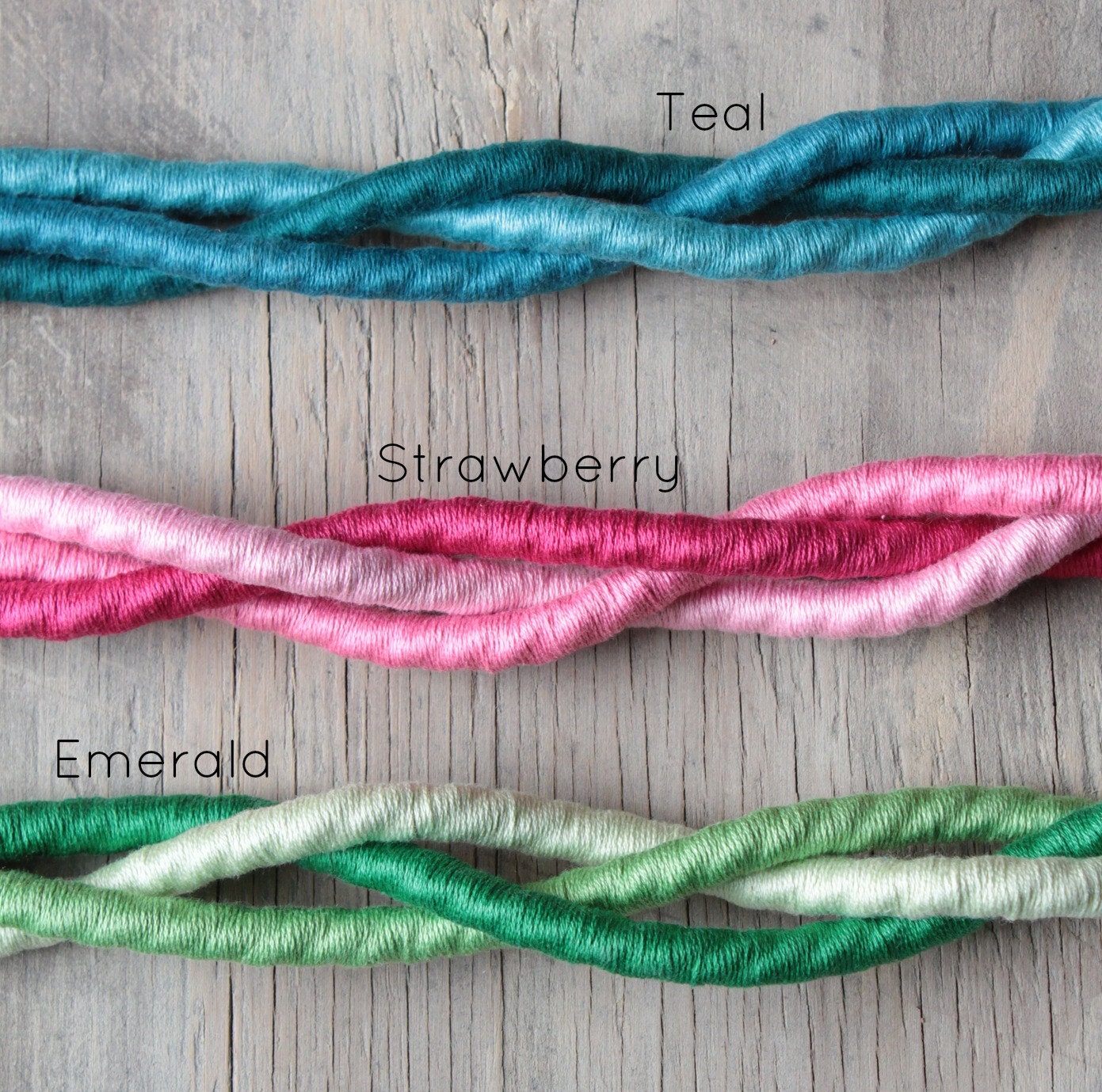 Ombre braid rope necklace "Inanna" /// Strawberry pink