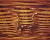 Brass Textured Lightning Bolt Earrings
