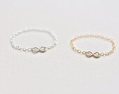 tiny infinity chain ring - gold filled or sterling silver - simple delicate handmade jewelry by fancy lemon