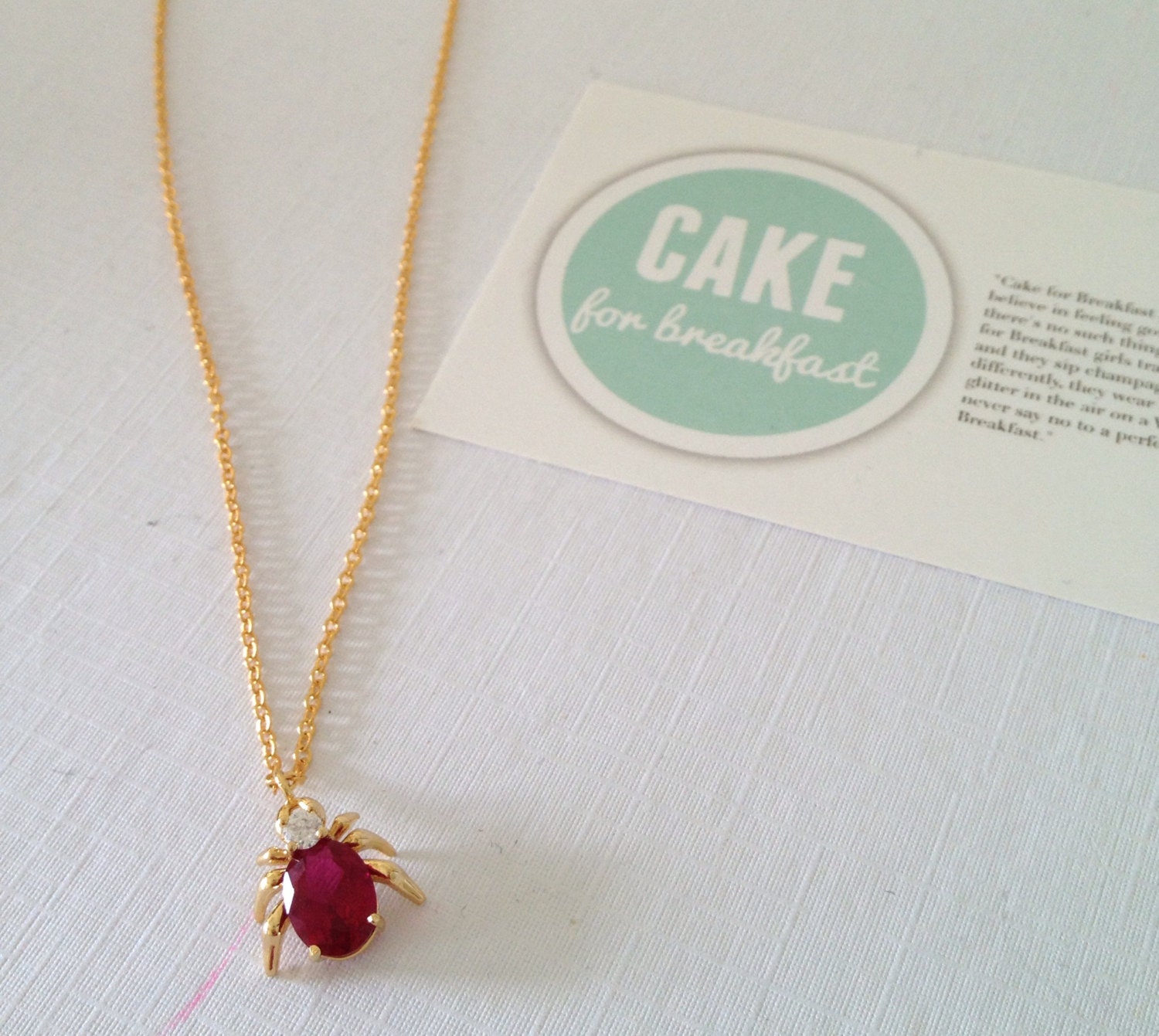 CHARLOTTE: a 14k gold plated necklace with a gorgeous jewelled spider