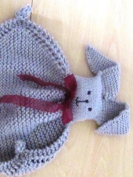 Baby hand knitted bunny comfort blanket toy - Many colours available