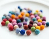 50 felt wool balls (1/2 in. size) red green brown black yellow grey blue pink purple white